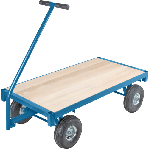 Chariots wagon ergonomiques &agrave; plateforme, 24" la x 48" lo, 45" Poign&eacute;e, 1000 lb Capacit&eacute;, 10" Dia. de roue, Pneumatique Roues Equipex