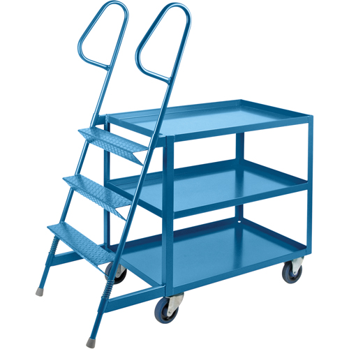 Stock Picking Carts, Steel, 24" W x 52" D, 3 Shelves, 1200 lbs. Capacity Equipex