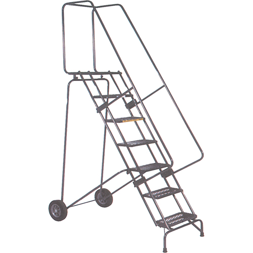 &eacute;chelles mobiles Fold-N-Store, 8 marches, Perfor&eacute;, Hauteur 80" Equipex