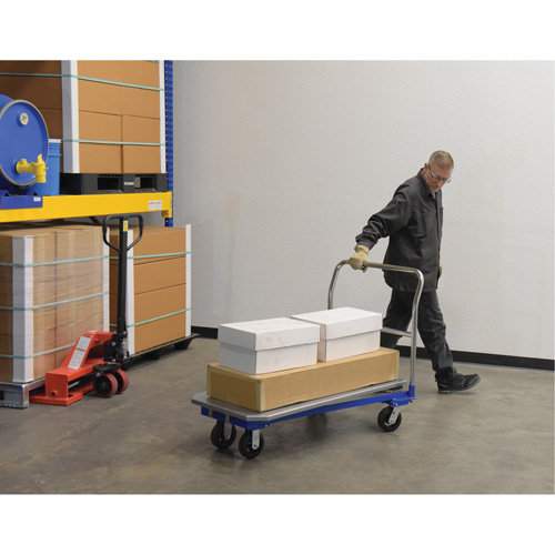 Platform Cart, 48" L x 24" W, 1500 lbs. Capacity, Mold-on Rubber Casters Equipex