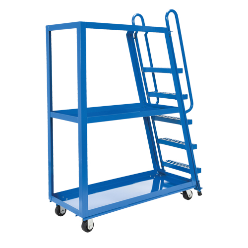 Stock Picking Cart, Steel, 21-7/8" W x 56-1/8" D, 3 Shelves, 1000 lbs. Capacity Equipex
