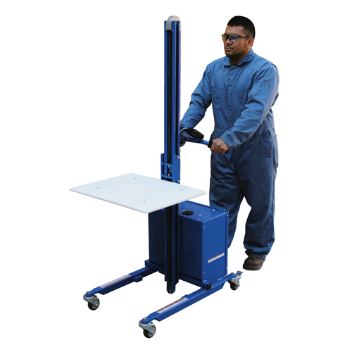 Gerbeur &agrave; plateforme &agrave; &eacute;l&eacute;vation rapide, M&eacute;canisme &eacute;lectrique, Capacit&eacute; de 175 lb, Levage max de 57" Equipex