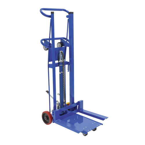 Empileur &agrave; plateforme, M&eacute;canisme Pompe au pied, Capacit&eacute; de 750 lb, Levage max de 52" Equipex