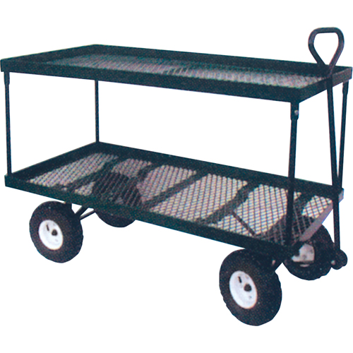 Chariot double plateforme m&eacute;tal, 24" la x 48" la x Capacit&eacute; 600 lb Equipex