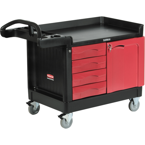Armoires mobiles & centres de travail Trademaster, 4 tiroirs, 49" lo x 26-1/4" la x 38" h, Noir Equipex