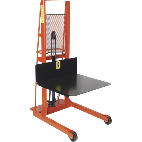 Gerbeur hydraulique &agrave; plateforme, M&eacute;canisme Treuil manuel, Capacit&eacute; de 1000 lb, Levage max de 60" Equipex