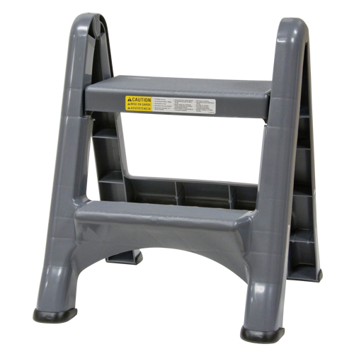Folding Step Stool, 2 Steps, 19-1/2" x 20-1/2" x 22-3/4" High Equipex