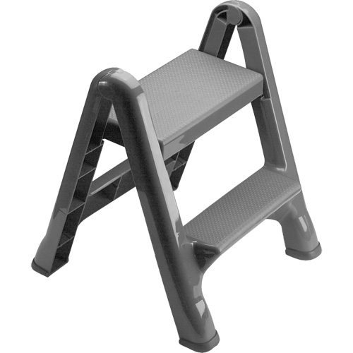 Folding Step Stool, 2 Steps, 19-1/2" x 20-1/2" x 22-3/4" High Equipex