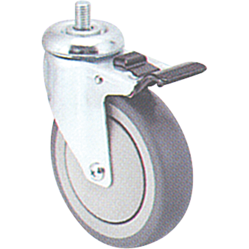Roulette zingu&eacute;e, Pivotant avec frein, Diam&egrave;tre 4" (102 mm), Capacit&eacute; 200 lb (91 kg) Equipex