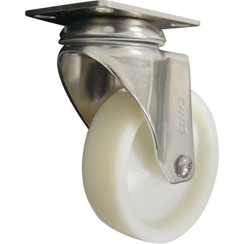 Roulette, Pivotant, 4" (101,6 mm), Nylon, 200 lb (91 kg) Equipex