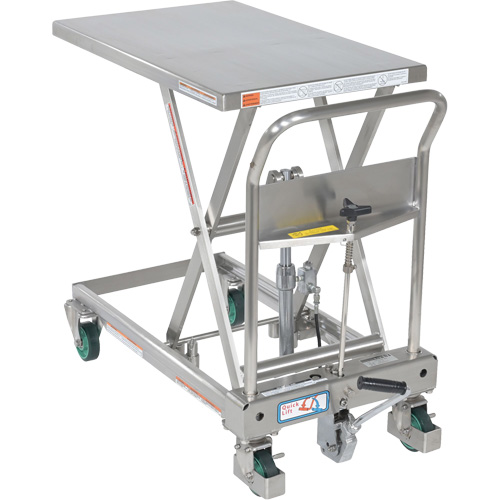 Hydraulic Scissor Lift Table, 31-1/2" L x 19-1/2" W, Stainless Steel, 550 lbs. Capacity Equipex