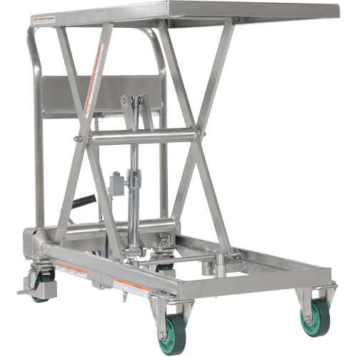 Hydraulic Scissor Lift Table, 31-1/2" L x 19-1/2" W, Stainless Steel, 550 lbs. Capacity Equipex