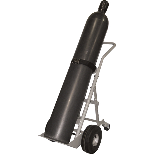 Four-Wheel Cylinder Hand Trucks, Pneumatic Wheels, 10" W x 8" L Base, 1000 lbs. Equipex