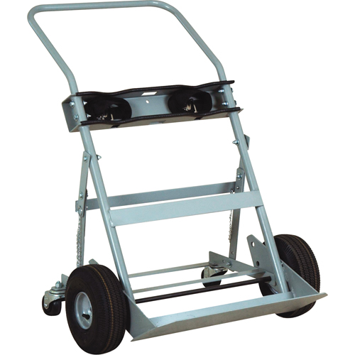 Four-Wheel Cylinder Hand Trucks, Pneumatic Wheels, 28" W x 6" L Base, 1000 lbs. Equipex