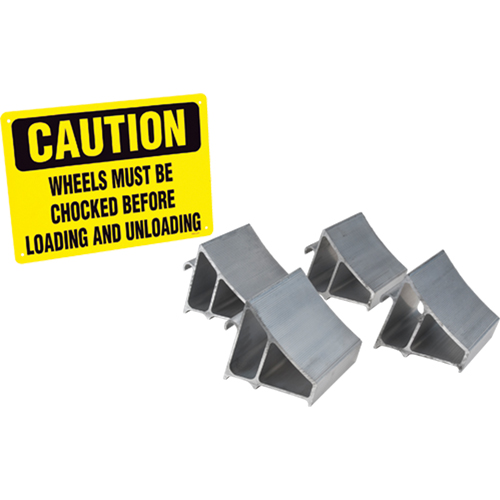 Ensemble de cales-roue en aluminium, 7" la x 6" p x 6" h Equipex