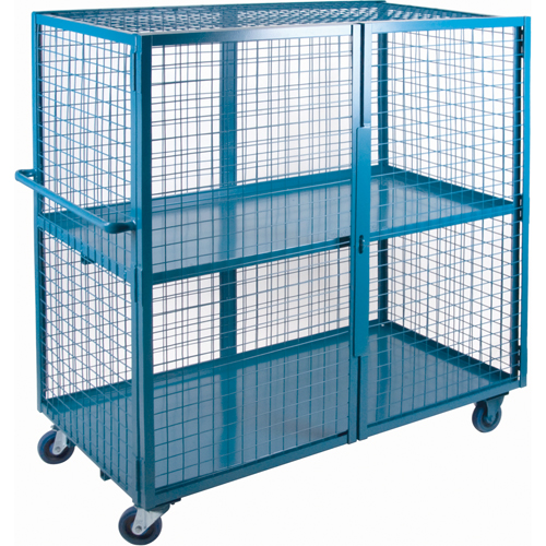 Chariot en treillis m&eacute;tallique, 2 niveaux, 63" lo x 32" la x 62,5" h, Cap. 1200 lb Equipex