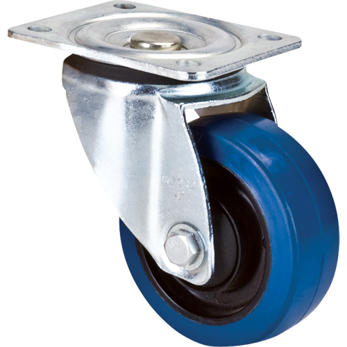 Blue Caster, Swivel, 4" (101.6 mm), Rubber, 350 lbs. (158.8 kg.) Equipex