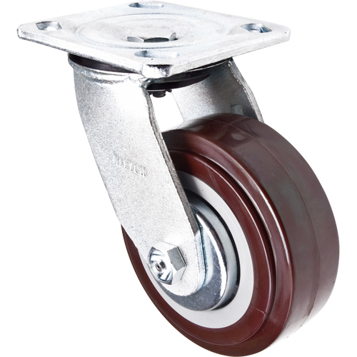 Roulette, Pivotant, 5" (127 mm), Polyur&eacute;thane, 650 lb (294 kg) Equipex