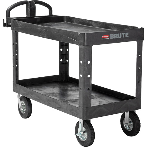 Heavy-Duty Utility Cart, 2 Tiers, 25-1/4" x 33-1/4" x 55", 750 lbs. Capacity Equipex