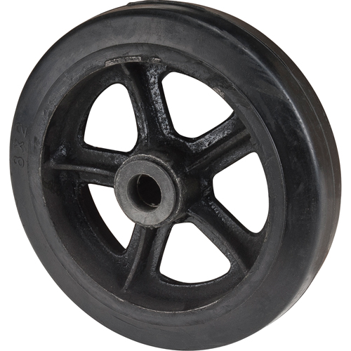 Mold-On Rubber Wheel, 8" (203 mm) Dia. x 2" (51 mm) W, 400 lbs. (181 kg.) Capacity Equipex