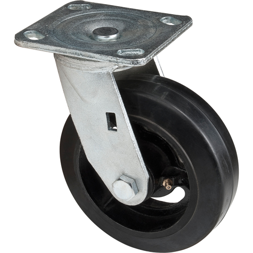 Mold-on Caster, Swivel, 6" (152.4 mm), Rubber, 550 lbs. (249 kg.) Equipex