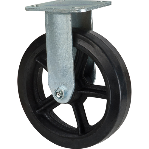 Mold-on Caster, Rigid, 8" (203.2 mm), Rubber, 660 lbs. (299 kg.) Equipex