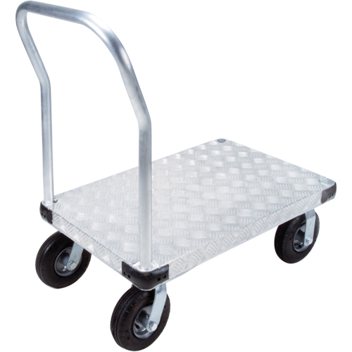 Aluminum Platform Truck, 30" W x 60" L, 1400 lbs. Cap., Pneumatic Wheels Equipex