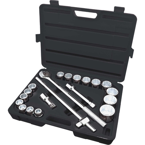 ISK-3421 SAE Socket Set, 21 Pcs, 3/4" Drive Size Equipex