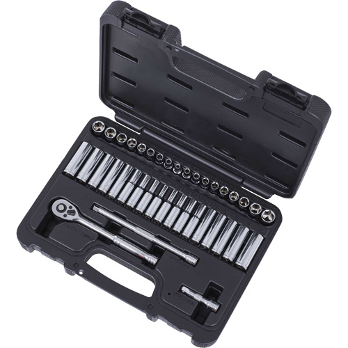 ISK-1440SM Jeu de douilles SAE/m&eacute;triques, 40 Mcx, Prise de 1/4", Profond Equipex