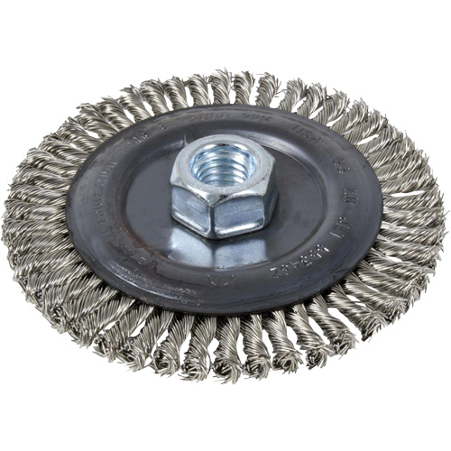 Stringer Bead Brush Wheel, 6" Dia., 0.022" Fill, 5/8"-11 Arbor Equipex