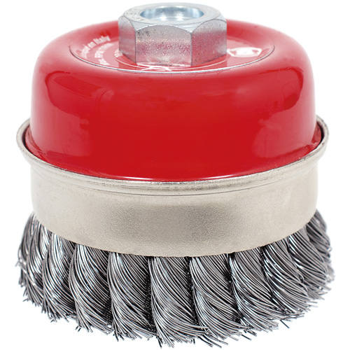 Brosse boisseau &agrave; fils li&eacute;s et nou&eacute;s haute performance CKB3201T, 3-1/2" dia. x 5/8"-11 arbre Equipex