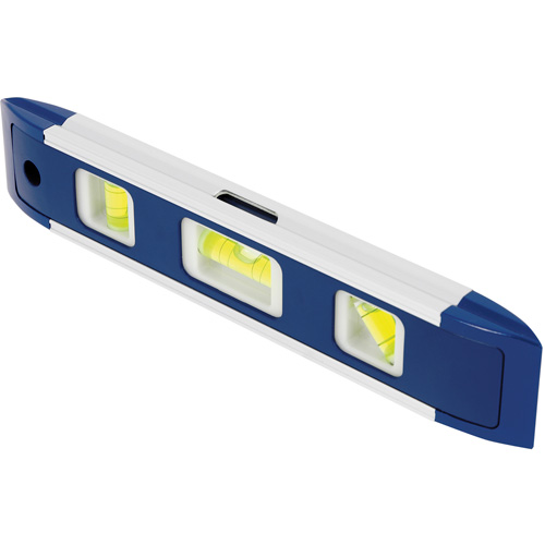 Torpedo Level, 9" L, Aluminum, 3 Vials, Magnetic Equipex