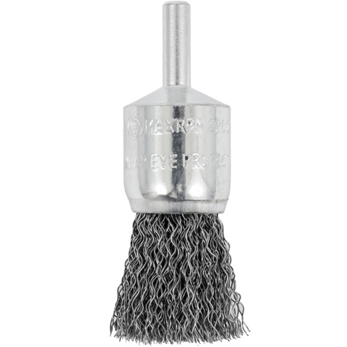 Shaft Mounted Crimped End Brush, 3/4", 0.012" Fill, 1/4" Shank Equipex