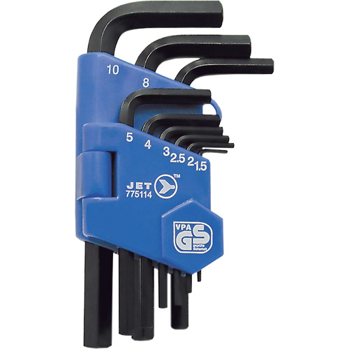 JHK-9M Short Arm Hex Key Set, 9 Pcs., Metric Equipex