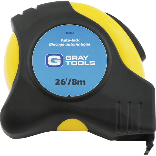 Auto-Lock Tape Measure, 1" x 26/8 m, Imperial & Metric Graduations Equipex