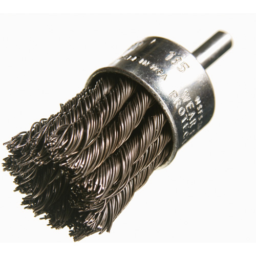 Brosses mont&eacute;es &agrave; fils nou&eacute;s, 1" dia., dia. Des fils 0,012", Tige 1/4" Equipex