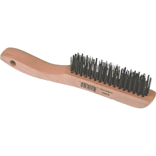 Brosse m&eacute;tallique &agrave; fils courts, Acier, 4 x 16 rangs de fils, Longueur 10" Equipex