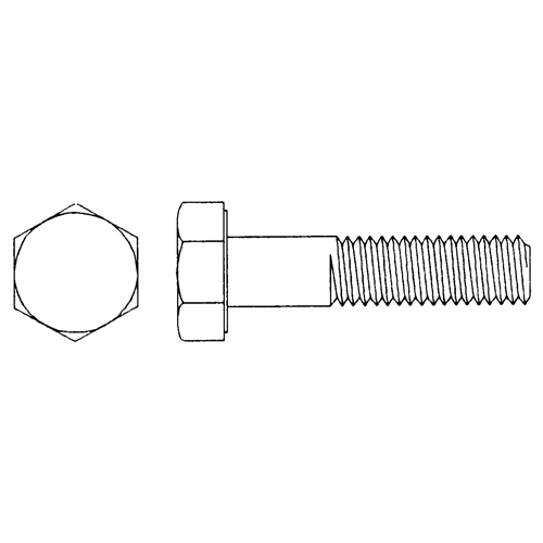 Hex Head Cap Screw, 1/4" Dia., 2-3/4" L, Zinc Cr+3/Zinc Plated, Coarse, Grade 5 Equipex