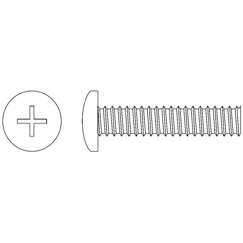Vis m&eacute;caniques &agrave; t&ecirc;te cylindrique, #8-32 x 1-1/4" lo, Zingu&eacute; Equipex