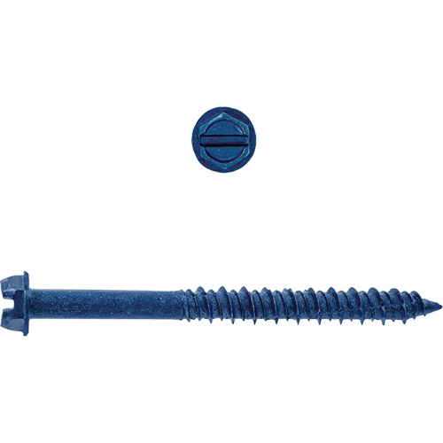 Vis &agrave; b&eacute;ton SD avec fente pour rondelle hex, 3/16" x 1-1/4" lo, Zingu&eacute; Equipex