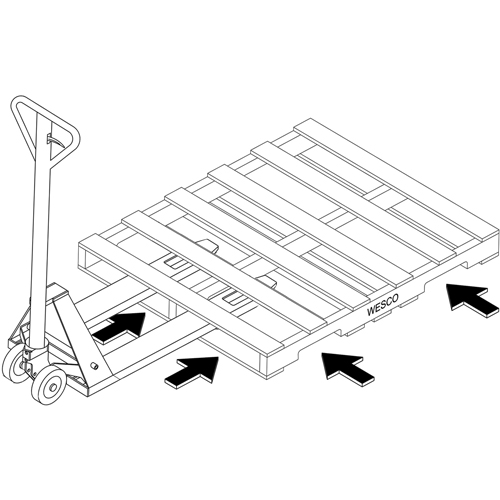 Transpalette hydraulique &agrave; 4 entr&eacute;es, 48" l x 7" la, Capacit&eacute; 4000 lb Equipex