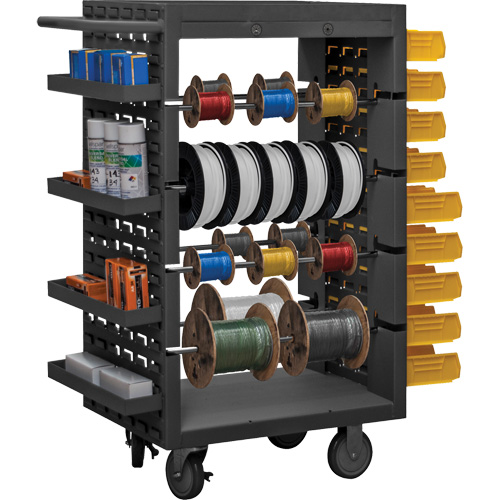 &eacute;tag&egrave;res mobiles &agrave; huit montants pour mat&eacute;riaux bobin&eacute;s, Acier, 8 Montants, 18-1/8" la x 46-1/16" h x 32-1/4" p, Capacit&eacute; de 1200 lb Equipex