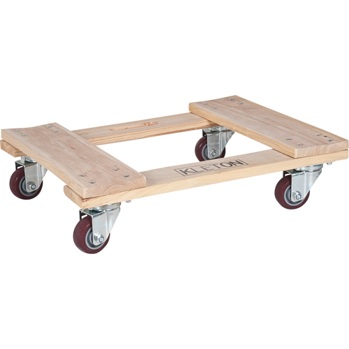 Hardwood Dolly, Polyurethane Wheels, 900 lbs. Capacity, 18" W x 24" D x 7" H Equipex