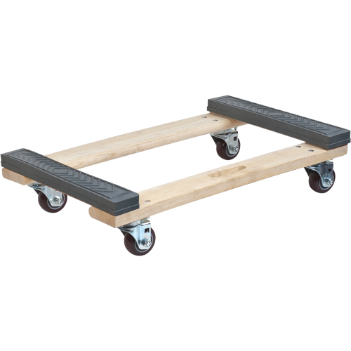 Socle roulant en bois dur &agrave; bouts avec caoutchouc, Cadre en Bois, 18" la x 24" p x 7" h, Capacit&eacute; de 1000 lb Equipex