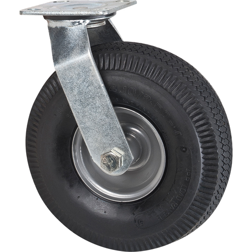 Roulettes de rechange pour chariots &agrave; plateforme robustes, Pivotant, 10" (254 mm), Pneumatique, 400 lb (181 kg) Equipex