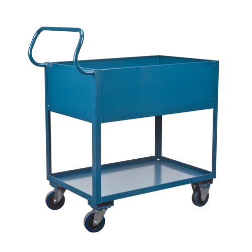 Deep Lipped Service Cart, 2 Tiers, 24" W x 47" H x 36" D, 1200 lbs. Capacity Equipex