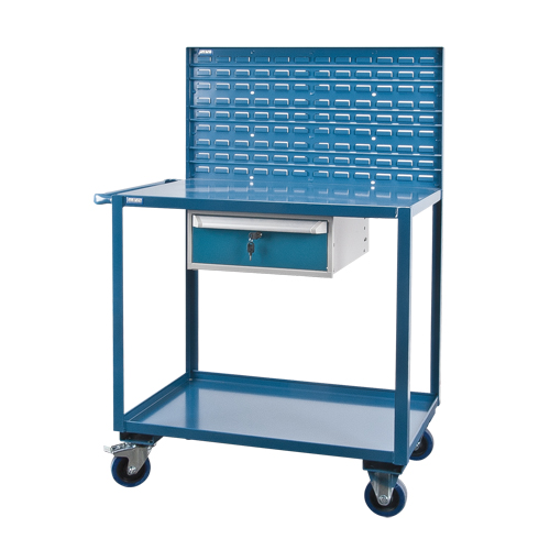 Chariots de service mobiles, 2 Tiers, 24" la x 57" h x 40" p, Capacit&eacute; 1200 lb Equipex
