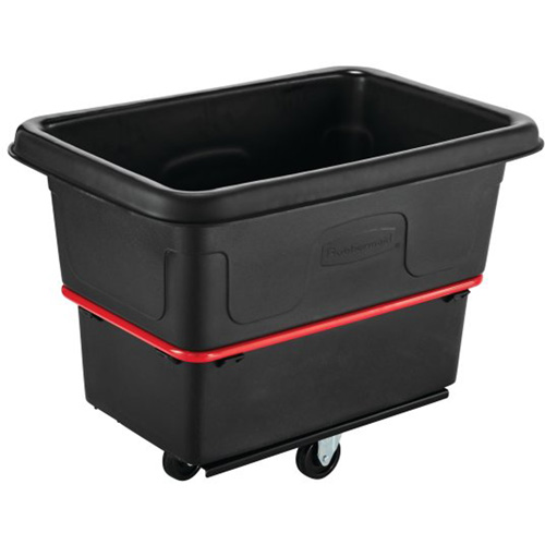 Heavy-Duty Utility Truck, Black Recycled Plastic, 26"/38-3/8" L x 26"/38-2/5" W x 28-1/4"/28-3-10" H, 8 cu. Ft. Volume, 700 lbs. Capacity Equipex