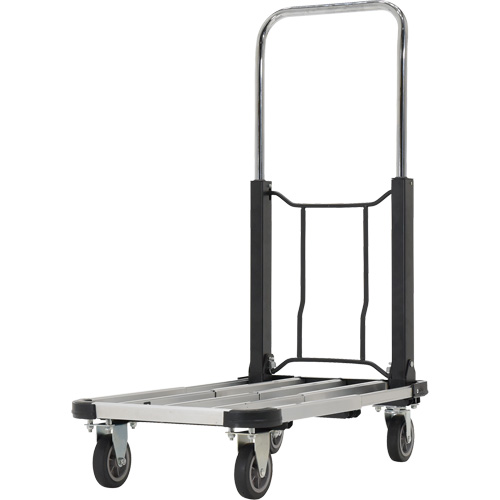 Chariot &agrave; plateforme repliable, Acier inoxydable, 300 lb, 28" lo x 16" la, Hauteur 33-1/2" Equipex