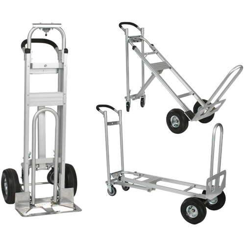 Three-Position Spartan III Convertible Hand Truck, Aluminum, 750 lbs. Capacity Equipex